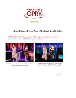 Kelsea Ballerini Becomes Newest Member of Grand Ole Opry