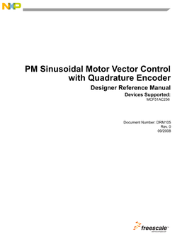 DRM105, PM Sinusoidal Motor Vector Control with Quadrature