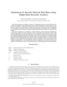 Estimation of Aircraft Taxi-Out Fuel Burn Using Flight Data Recorder Archives