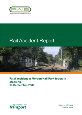 Rail Accident Report