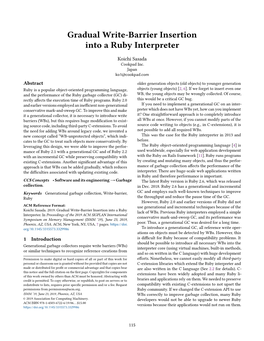 Gradual Write-Barrier Insertion Into a Ruby Interpreter