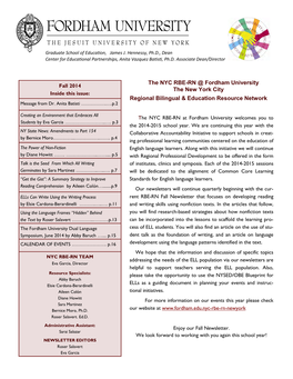 The NYC RBE-RN @ Fordham University the New York City Regional Bilingual & Education Resource Network