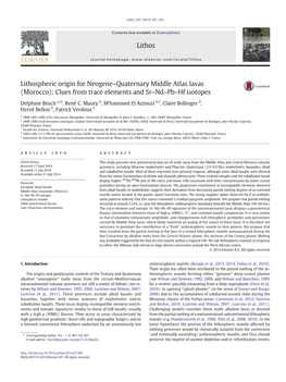 Morocco): Clues from Trace Elements and Sr–Nd–Pb–Hf Isotopes