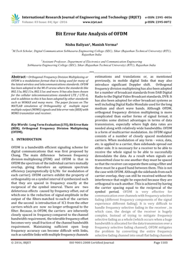 Bit Error Rate Analysis of OFDM