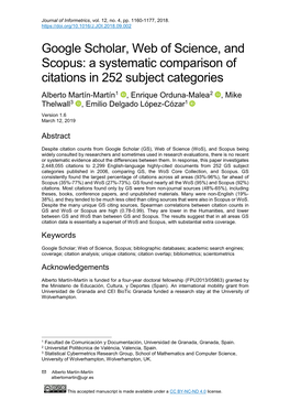 Google Scholar, Web of Science, and Scopus