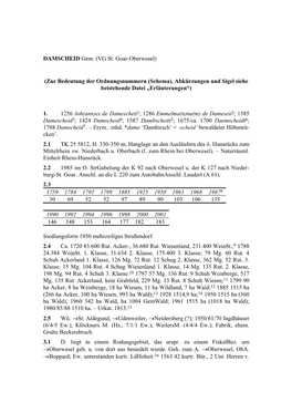 Damscheid Im Historischen Ortslexikon