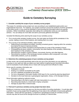 Guide to Cemetery Surveying