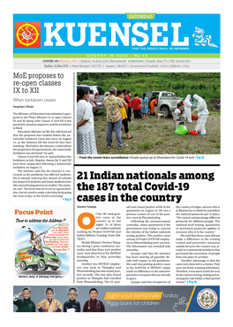 21 Indian Nationals Among the 187 Total Covid-19 Cases in the Country