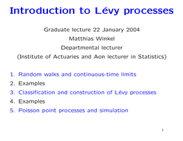 Introduction to Lévy Processes