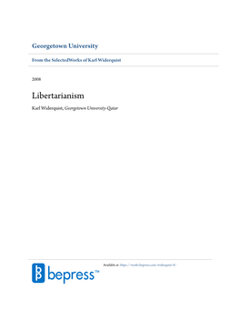 Libertarianism Karl Widerquist, Georgetown University-Qatar