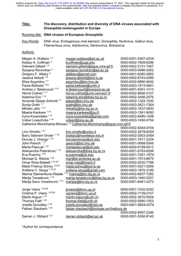 The Discovery, Distribution and Diversity of DNA Viruses Associated with Drosophila Melanogaster in Europe