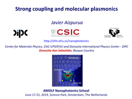 Strong Coupling and Quantum Molecular Plasmonics