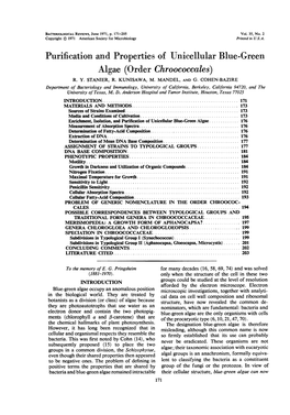 Algae (Order Chroococcales) R