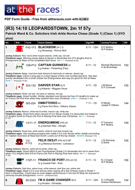 At the Races PDF FORM GUIDE