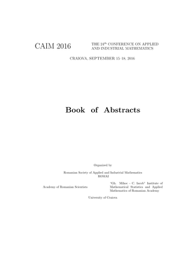 CAIM 2016 Book of Abstracts