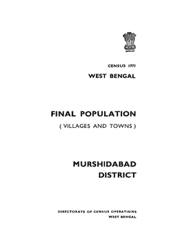Final Population (Villages and Towns), Murshidabad, West Bengal