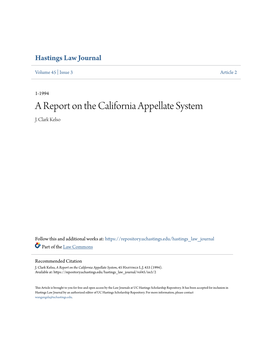 A Report on the California Appellate System J