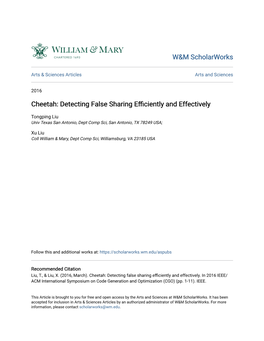 Detecting False Sharing Efficiently and Effectively
