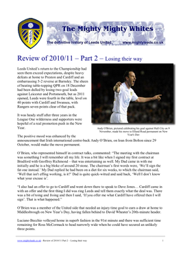 Review of 2010/11 – Part 2 – Losing Their Way