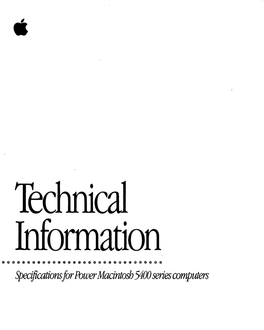 Power Macintosh 5400 Technical Information 1996.Pdf