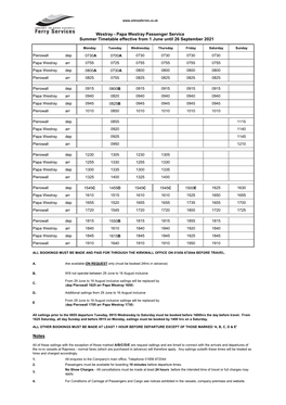 Papa Westray Passenger Service Summer Timetable Effective from 1 June Until 26 September 2021