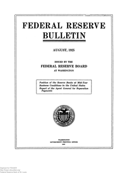 Federal Reserve Bulletin August 1925