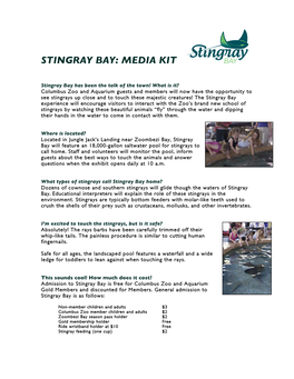 Stingray Bay: Media Kit