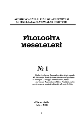 Filologiya Məsələləri 1 2018.Pdf