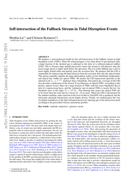 Self-Intersection of the Fallback Stream in Tidal Disruption Events