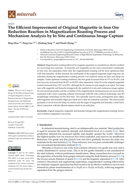 The Efficient Improvement of Original Magnetite in Iron Ore Reduction