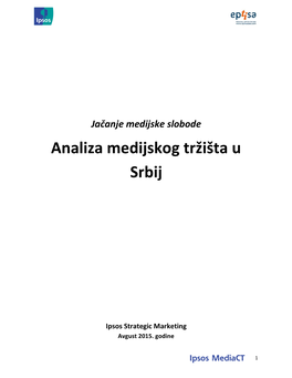Analiza Medijskog Tržišta U Srbij