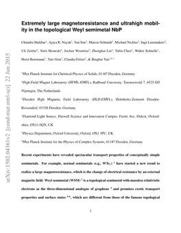 Ity in the Topological Weyl Semimetal Nbp