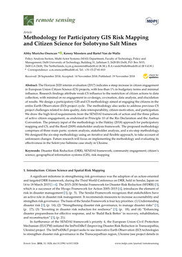 Methodology for Participatory GIS Risk Mapping and Citizen Science for Solotvyno Salt Mines