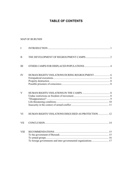 Table of Contents