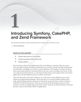 1 Introducing Symfony, Cakephp, and Zend Framework