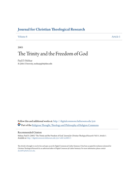 The Trinity and the Freedom of God