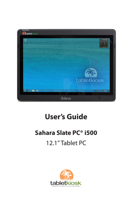 Sahara Slate PC I500 Tablet PC User's Guide