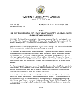 Women's Legislative Caucus and Women Honolulu City Councilmembers