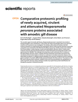 Comparative Proteomic Profiling of Newly Acquired, Virulent And