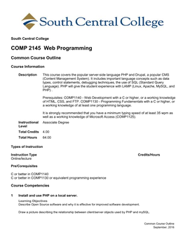 COMP 2145 Web Programming
