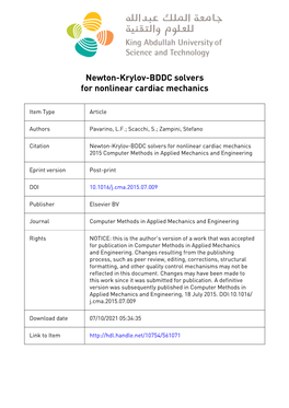 Newton-Krylov-BDDC Solvers for Nonlinear Cardiac Mechanics