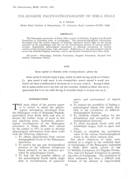 Palaeogene Palynostratigraphy of Simla Hills