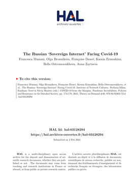The Russian 'Sovereign Internet' Facing Covid-19
