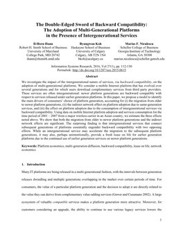 The Double-Edged Sword of Backward Compatibility: the Adoption of Multi-Generational Platforms in the Presence of Intergenerational Services