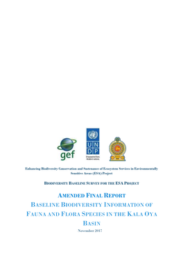 Biodiversity Baseline Survey for the Esa Project