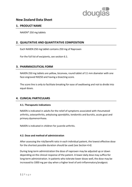 New Zealand Data Sheet 1