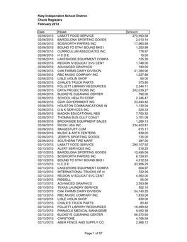 Katy Independent School District Check Registers February 2013