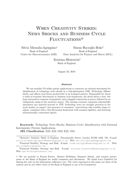 When Creativity Strikes: News Shocks and Business Cycle Fluctuations