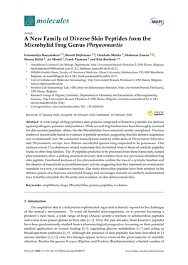 A New Family of Diverse Skin Peptides from the Microhylid Frog Genus Phrynomantis