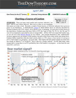 Dow Theory for the 21St Century Schannep Timing Indicator COMPOSITE Indicator